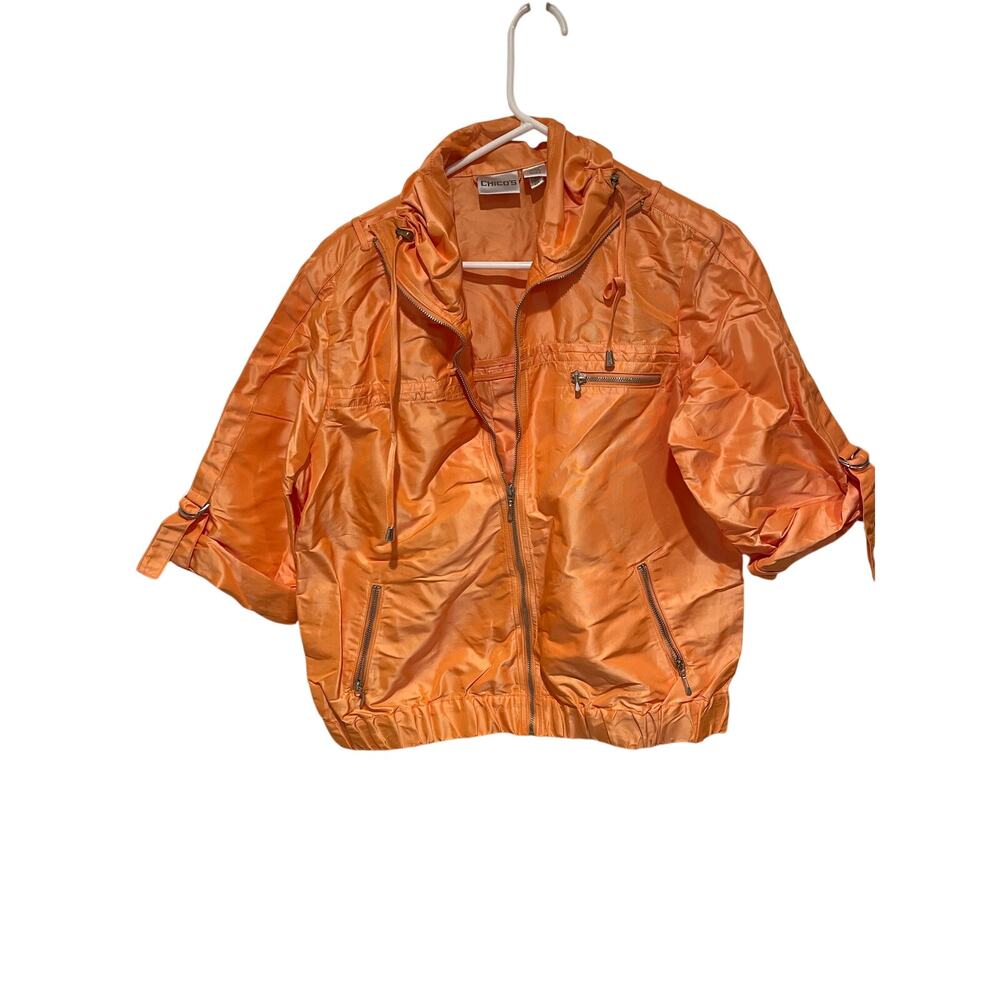 Chico’s orange nylon coat size 2